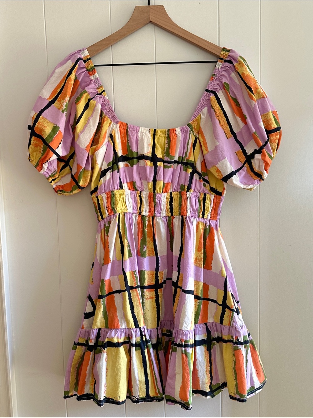 Cleobella Iona Puff Sleeve Mini Dress Size Medium - Picture 2 of 7